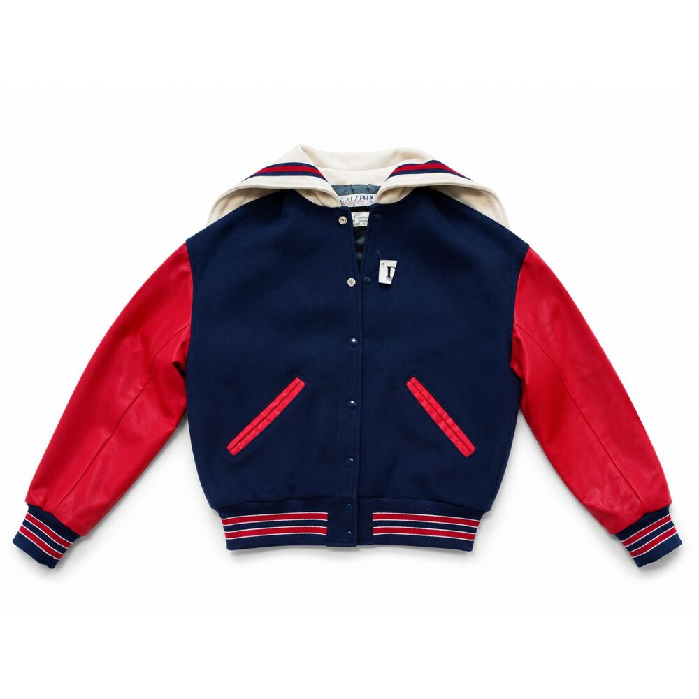 DeLONG USA Varsity Jacket Women's Medium Wool Blend Bomber New